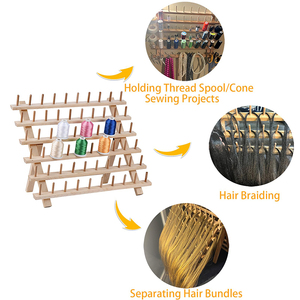 Modern 6-Tier <strong>Standing</strong> Rustic Wooden <strong>Thread</strong> Holder 60 Spool Rack Multifunction Customized Service Neat Accessible Sewing - Product Image 3