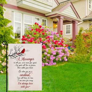 Doble cara 12x18 pulgadas arpillera Vertical un mensajero para decirle banderas de jardín cardinales para jardín Patio césped Patio - Product Image 3