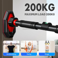 Barre de traction multifonctionnelle réglable pour exercices de musculation, portable, à fixer sur porte ou mur, pour entraînement horizontal en intérieur
