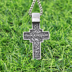 Venta al por mayor de alta calidad Jesucristo de acero inoxidable cuadrado Cruz griega colgante hombres colgante collar - Product Image 5