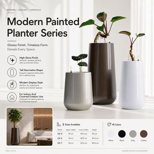 Maceta Moderna de Gran Tamaño con Acabado Brillante y Autorriego, para Interiores y Exteriores, Decorativa, para Hotel, Jardín u Oficina, Venta al Por Mayor - Product Image 2