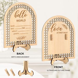 Anuncio de embarazo Marco de fotos de onda supersónica con almohadilla de tinta y bolígrafo Decoración de habitación de guardería para <span class=keywords><strong>regalos</strong></span> de <span class=keywords><strong>madres</strong></span> <span class=keywords><strong>primerizas</strong></span> - Product Image 6