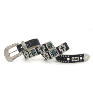 Nieuwe design luxe merkriem met strass steentjes, grote concho riem, western cowboy, kleurrijke gouden studded leren riemen, Cinto De Strass - Product Image 6