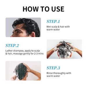 Shampoo pour hommes haut de gamme, contrôle du sébum, antipelliculaire, AHA, caféine, renforce les <span class=keywords><strong>cheveux</strong></span>, volumisant, shampooing pour hommes - Product Image 6