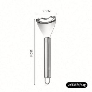 Éplucheur de maïs en acier inoxydable avec poignée en PP, outil de cuisine manuel pour le traitement des légumes et des fruits, écologique - Product Image 6