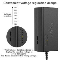 Chargeur multifonctionnel 96W 12V-24V pour ordinateur portable et téléphone portable Adaptateur universel pour PC et montre avec sortie réglable AC US
