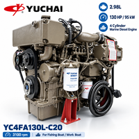 Moteur marin SCDC YUCHAI YC4FA130L-C20 130 ch 3100 tr/min, moteur diesel turbo 4 cylindres, remplacement pour Cummins Yanmar