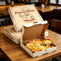 Boîte à pizza carrée rigide personnalisée, jetable, en carton ondulé, portable, écologique, avec pelliculage mat, résistante à l'huile, adaptée aux aliments