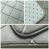Tapis de porte rectangulaire gaufré en polyester, motif losanges, absorbant, antidérapant, lavable en machine, pour salle de bain, entrée, cuisine, maison