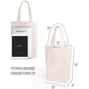 Bolsa de Compras de Lona Natural Ecológica con Estampado por Sublimación de Tamaño Personalizado, 100% Algodón, con Bolsillos y Logotipo - Product Image 2