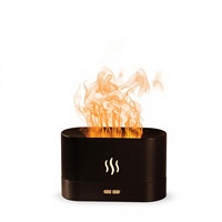 Nouveau diffuseur d'aromathérapie USB à effet de flamme 180ML pour bureau, maison, chambre, huiles essentielles, éclairage d'ambiance, effet de flamme simulé