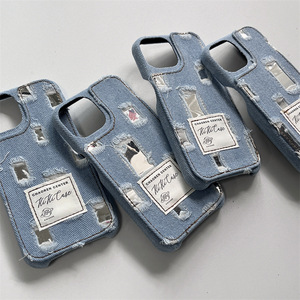 Thương Hiệu Sang Trọng Thiết Kế Phong Cách Retro Denim Lỗ Gương 15Promax Trường Hợp Điện Thoại Cho Iphone15pro 14Promax 13Pro 12 11 Đường Phố Sang Trọng Mát Mẻ - Product Image 5
