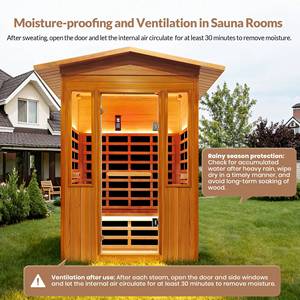 Liquidación de Fábrica: Sauna de Vapor Seco de Madera Maciza de Cedro Rojo Canadiense de 2.2KW con Infrarrojos Lejanos para Exteriores - Product Image 5