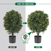 Arbre topiaire artificiel en herbe d'olivier à boule unique de simulation en plastique pour la décoration intérieure et extérieure