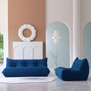Atunus Ons Op Voorraad Drop Shipping Blauwe Woonkamer Bank 1 2 <span class=keywords><strong>3</strong></span> Ottoman Seater Bank Vacuüm Gecomprimeerde Vloer Luie Stoel Sofa Set - Product Image 3