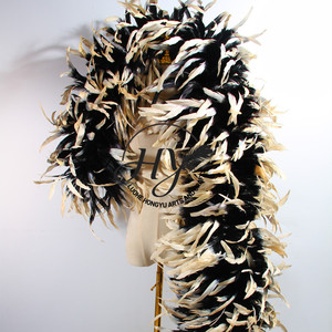 Boa de plumas de gallo con punta de color de 2 yardas al por mayor para espectáculos de burlesque, disfraces de carnaval y decoraciones de baile. - Product Image 2