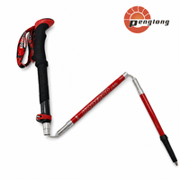 Petit bâton de randonnée pliable en acier au carbone, bâton de trekking à cinq sections pour la randonnée et l'escalade