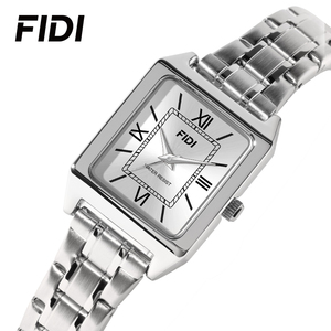 Reloj de Pulsera FIDI de Moda para Mujer, Cuadrado, con Esfera de Números Romanos, de Acero Inoxidable, Resistente al Agua, Casual, de Cuarzo, para Uso Diario - Product Image 2