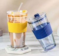 Gobelets en verre avec paille logo sublimation personnalisée gobelet froid bière glacée café thé eau