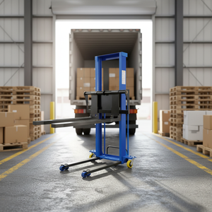 Transpaleta Semiautomática de 500 kg, Montacargas Eléctrico Portátil de 1 Tonelada, Apilador de Paletas Autocargable - Product Image 4
