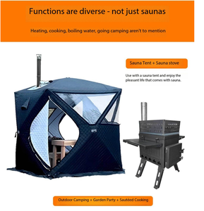 Caja de Sauna plegable de fábrica HUAXI, cesta de piedra de umidificación para calefacción exterior, estufa de leña catalítica híbrida para SALA DE Sauna - Product Image 5