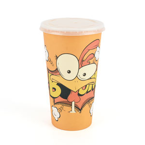 Gobelet à soupe jetable écologique biodégradable de qualité alimentaire à paroi simple en papier enduit avec couvercles, tailles personnalisables - Product Image 1