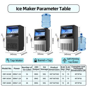 Máquina de Hielo Comercial con Autolimpieza, 44 Cubos, Eficiente, Silenciosa, de Acero Inoxidable, Capacidad de 30-40 kg/día, para Hotel y Hogar - Product Image 4