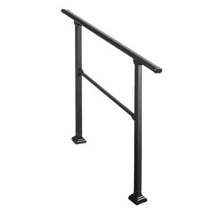 Mains courantes noires pour marches extérieures Fit 1 à 2 marches Rampes d'<span class=keywords><strong>escalier</strong></span> <span class=keywords><strong>en</strong></span> fer forgé pour marches extérieures <span class=keywords><strong>en</strong></span> béton pour terrasse de <span class=keywords><strong>jardin</strong></span> - Product Image 2