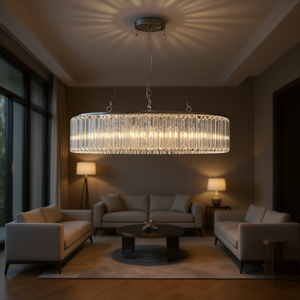 Lámpara de Techo de Cristal Ovalada, Gran Tamaño, Base E26, Fuente de Luz LED 2700K, Blanco Cálido, Decoración para el Hogar, Bombillas No Incluidas - Product Image 2
