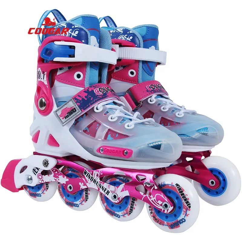 Экологически чистые ботинки с твердым корпусом, сменные слаломные спортивные регулируемые роликовые коньки для детей