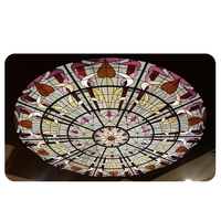 Toit de lucarne en forme de dôme en verre teinté Tiffany dôme de plafond en verre teinté Architecture décorative Art toit en dôme en verre au plomb