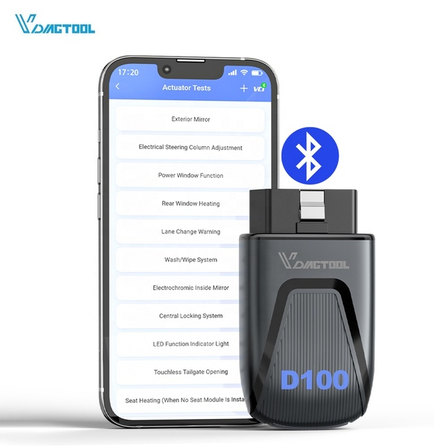 2026 New VDIAGTOOL D100 Free Update Code Reader Car Diagnostic Scanner Wireless for Mobile APP Control 17+ Reset Functions J2534