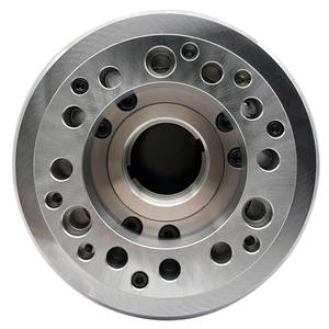 Mandril hidráulico de tres mordazas Jiahe de 4 pulgadas con cono estándar y precisión de 0.02 para mecanizado - Product Image 1