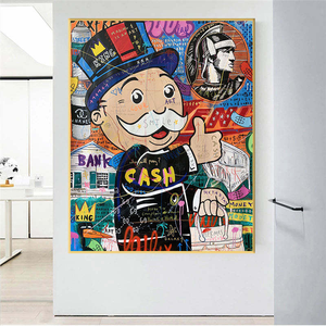 Pósteres y Cuadros Decorativos de <span class=keywords><strong>Graffiti</strong></span> Rich Life, Impresiones Artísticas para Decoración de Sala de Estar - Product Image 4