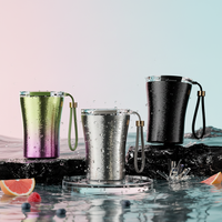 Mug à café en titane 12oz, double paroi, isolé sous vide, léger, pour les voyages, le bureau, approuvé par la FDA, sans BPA, anti-fuite, support ODM