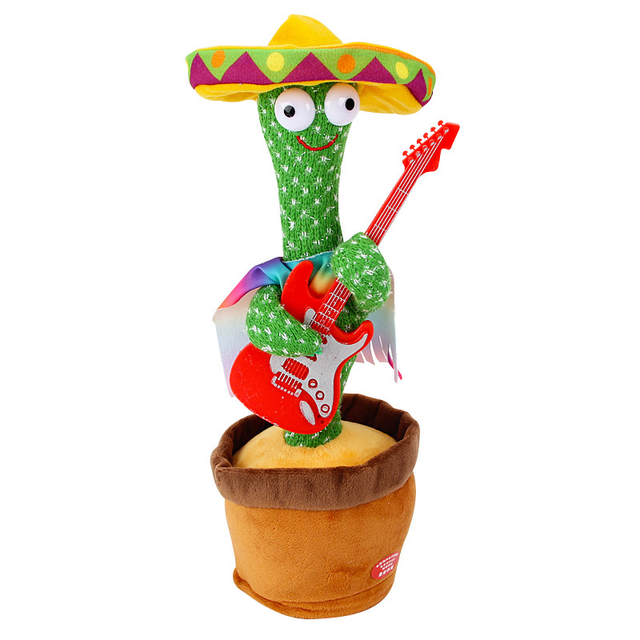 Wholesale Led Dancing Talking Cactus Plush Toys 120 Songs Singing 35*12cm Usb Rechargeable Christmas