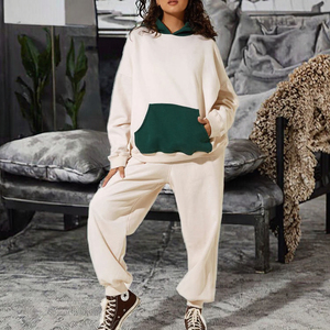 เสื้อฮู้ดสวมหัวสำหรับผู้หญิงเสื้อมีฮู้ดแบบปักโอเวอร์ไซส์ใส่ลำลองผ้าฝ้าย100% เป็นมิตรต่อสิ่งแวดล้อมสำหรับฤดูใบไม้ร่วง - Product Image 1