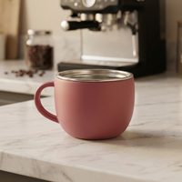 Gobelet à eau en acier inoxydable 304 de qualité alimentaire pour bébé, avec intérieur en silicone, poignée antidérapante, non toxique, inodore, pour la consommation quotidienne des tout-petits