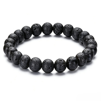 Bracelet en pierres naturelles TeoWai, perles de lave, œil de tigre, onyx noir, bracelet élastique de guérison pour hommes, bijoux empilables