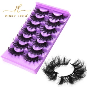 Pinky leem Vente en gros de cils en faux vison personnalisés de 18 mm, 22 mm, 25 mm, marque privée, cils en vison 3D 5D moelleux, fournisseur de cils en bande complète - Product Image 6
