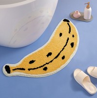 Tapis et tapis en microfibre super doux à motif de banane, lavables, imprimés de fruits modernes, tapis de salle de bain antidérapants pour enfants