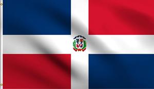 <span class=keywords><strong>Bandera</strong></span> <span class=keywords><strong>Dominicana</strong></span> de 90x150 cm, Impermeable, de Poliéster, Impresa en Serigrafía, Forma Redonda, Estilo <span class=keywords><strong>Bandera</strong></span> de Aluminio - Product Image 2