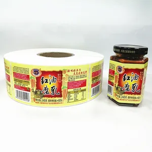 Hot Foil Printing Heat Resistant Roll Jar Sticker Maker Packaging Strong Hot Melt Adhesive Private Food Labels for Containers