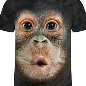 T-shirt pour homme de <span class=keywords><strong>marque</strong></span> d'été, col rond, manches courtes, imprimé animal <span class=keywords><strong>singe</strong></span>/lion, t-shirt imprimé numérique 3D - Product Image 5