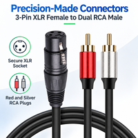 Câble audio XLR femelle 3 broches vers double RCA mâle, cordon répartiteur en Y OFC pour mixeur, amplificateur, haut-parleur, longueur personnalisée