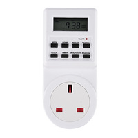 Britischer Kleinscreen-Timer-Schalter Steckdose Klimaanlage Küchen-Timer-Schalter 0-168Std 230 V 13 A 2900 W neutrale Verpackung