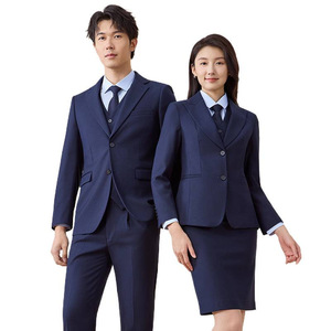 Hotel Uniform Manager Suit Unisex Blue Viscose Fiber Spring 2026 Work Wear - Product Image 4