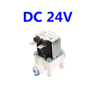 Válvula Solenoide Magnética Eléctrica de Plástico de 1/4 Pulgada, 12V/24V CC, Normalmente Cerrada, para Purificador de Agua