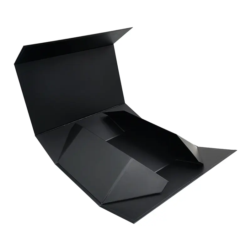 Custom Logo Schoen Haar Verzending Magnetische Kartonnen Dozen Matte Zwarte Doek Verpakking Verzending Doos
