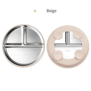 Assiette pour bébé en acier inoxydable avec base à ventouse manuelle, idéale pour l'autonomie des tout-petits et les moments de collation - Product Image 5